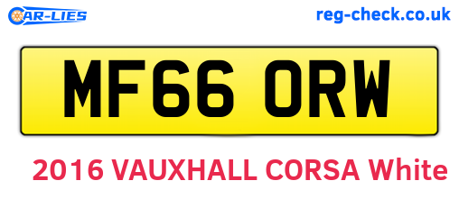 MF66ORW are the vehicle registration plates.
