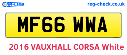 MF66WWA are the vehicle registration plates.