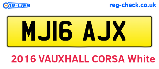MJ16AJX are the vehicle registration plates.