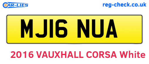 MJ16NUA are the vehicle registration plates.