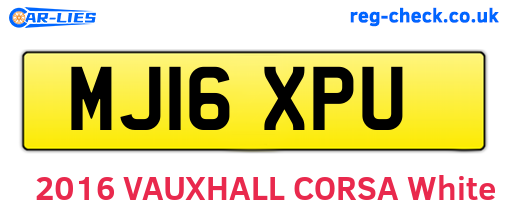MJ16XPU are the vehicle registration plates.