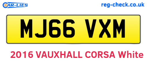 MJ66VXM are the vehicle registration plates.