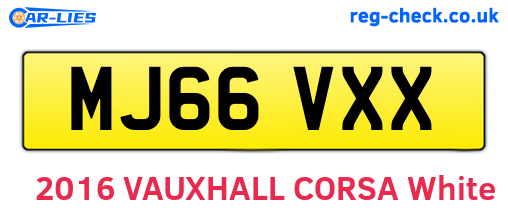 MJ66VXX are the vehicle registration plates.