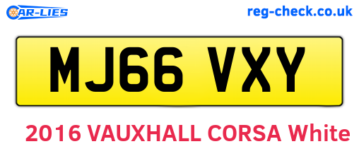 MJ66VXY are the vehicle registration plates.