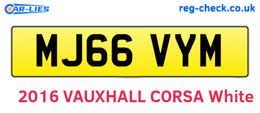 MJ66VYM are the vehicle registration plates.