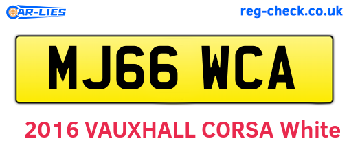 MJ66WCA are the vehicle registration plates.