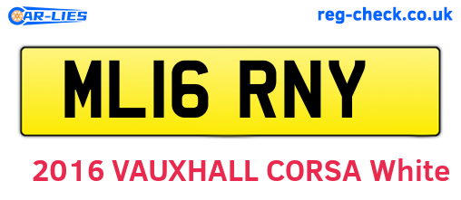 ML16RNY are the vehicle registration plates.