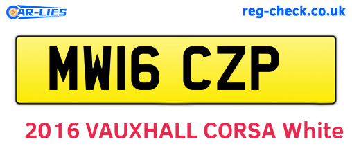 MW16CZP are the vehicle registration plates.
