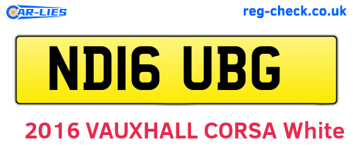 ND16UBG are the vehicle registration plates.