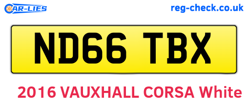 ND66TBX are the vehicle registration plates.