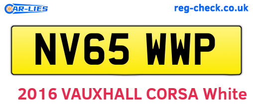 NV65WWP are the vehicle registration plates.