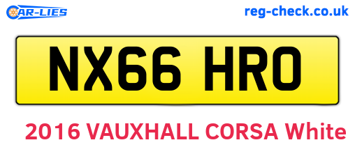 NX66HRO are the vehicle registration plates.