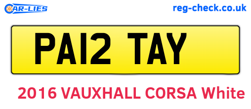 PA12TAY are the vehicle registration plates.
