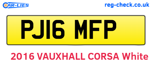 PJ16MFP are the vehicle registration plates.