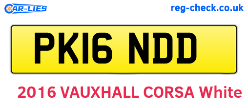 PK16NDD are the vehicle registration plates.