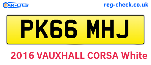PK66MHJ are the vehicle registration plates.