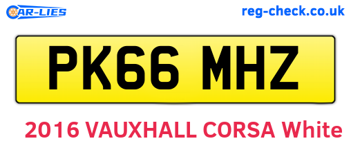 PK66MHZ are the vehicle registration plates.