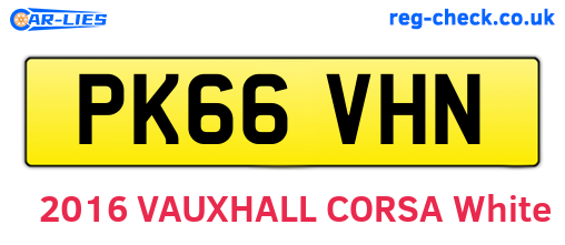 PK66VHN are the vehicle registration plates.