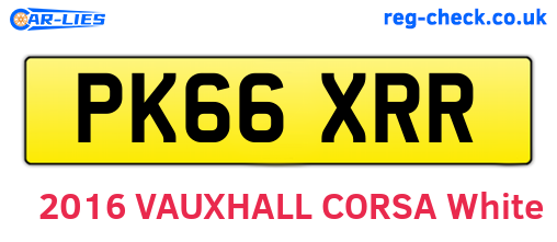 PK66XRR are the vehicle registration plates.