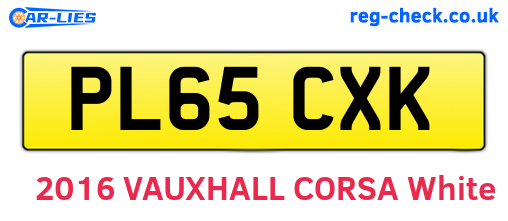 PL65CXK are the vehicle registration plates.
