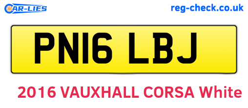 PN16LBJ are the vehicle registration plates.