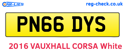 PN66DYS are the vehicle registration plates.