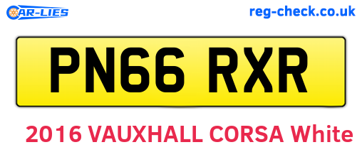 PN66RXR are the vehicle registration plates.