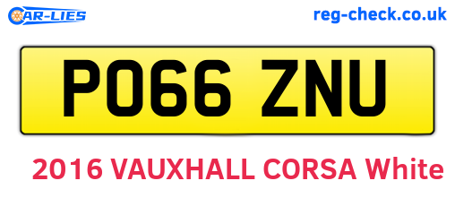PO66ZNU are the vehicle registration plates.