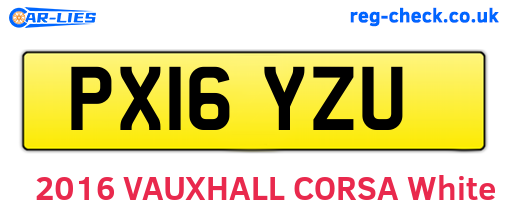PX16YZU are the vehicle registration plates.
