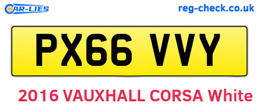 PX66VVY are the vehicle registration plates.