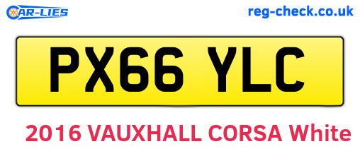 PX66YLC are the vehicle registration plates.