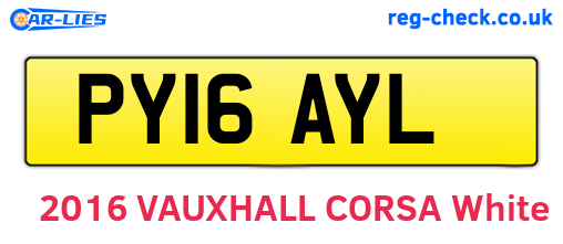 PY16AYL are the vehicle registration plates.