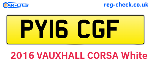 PY16CGF are the vehicle registration plates.