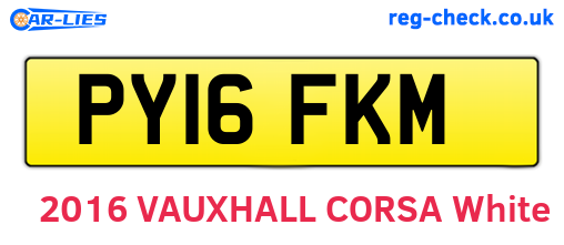 PY16FKM are the vehicle registration plates.