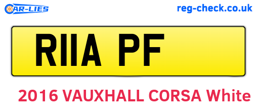 R11APF are the vehicle registration plates.