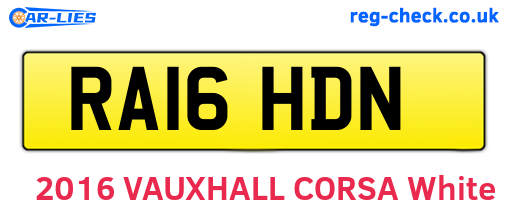 RA16HDN are the vehicle registration plates.