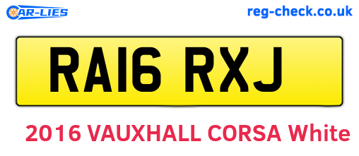 RA16RXJ are the vehicle registration plates.