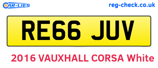 RE66JUV are the vehicle registration plates.