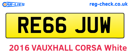 RE66JUW are the vehicle registration plates.