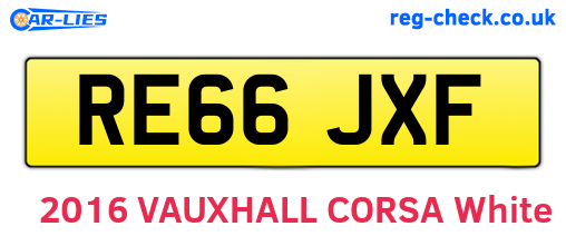 RE66JXF are the vehicle registration plates.