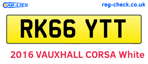RK66YTT are the vehicle registration plates.