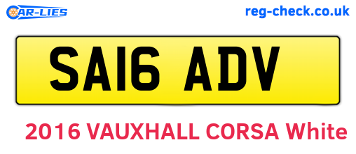 SA16ADV are the vehicle registration plates.