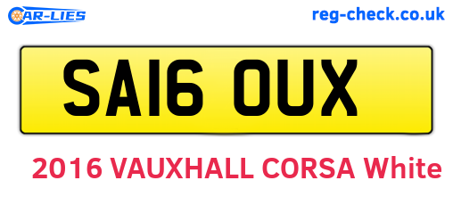 SA16OUX are the vehicle registration plates.