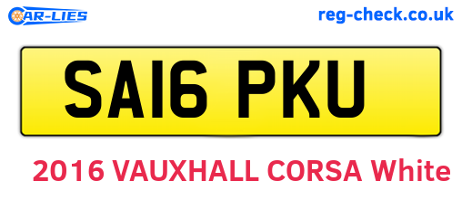 SA16PKU are the vehicle registration plates.