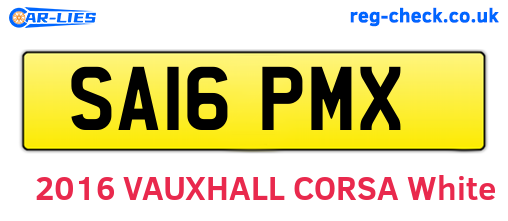 SA16PMX are the vehicle registration plates.