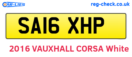 SA16XHP are the vehicle registration plates.