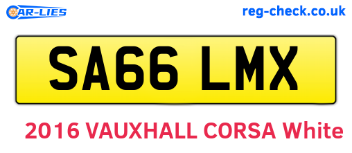 SA66LMX are the vehicle registration plates.