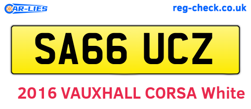 SA66UCZ are the vehicle registration plates.