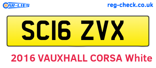 SC16ZVX are the vehicle registration plates.