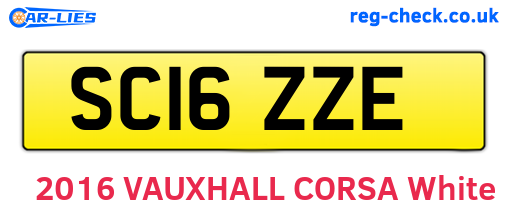 SC16ZZE are the vehicle registration plates.